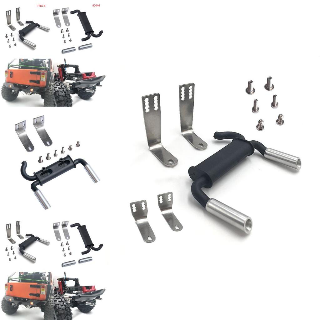 Durable Stainless Steel Exhaust Pipe For 1/10 Scale Rc Crawler Trx-4 Ax90046 Truck