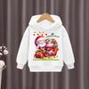 2025 Christmas Santa Claus Printed Children's Hoodie Children's Girls' Hoodie Sportswear Children's Fashion Cartoon Oversized Coat