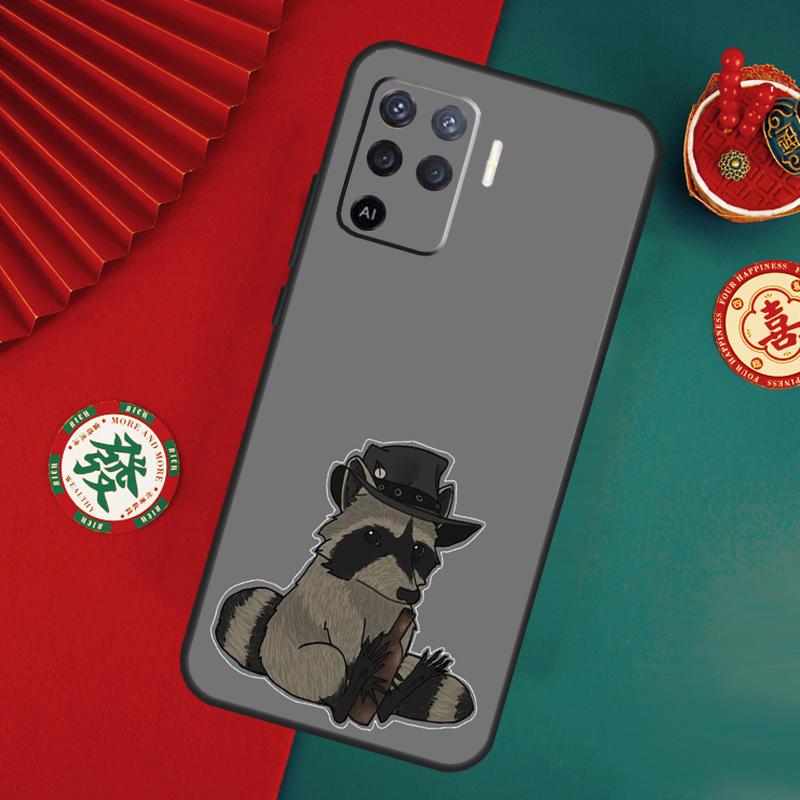 Cartoon Raccoon Kawaii Case For Oppo A6 A5 Pro A15 A18 A38 A58 A78 A98 A54 A74 A94 A17 A57 A80 A60 A40 A16 A76 A96