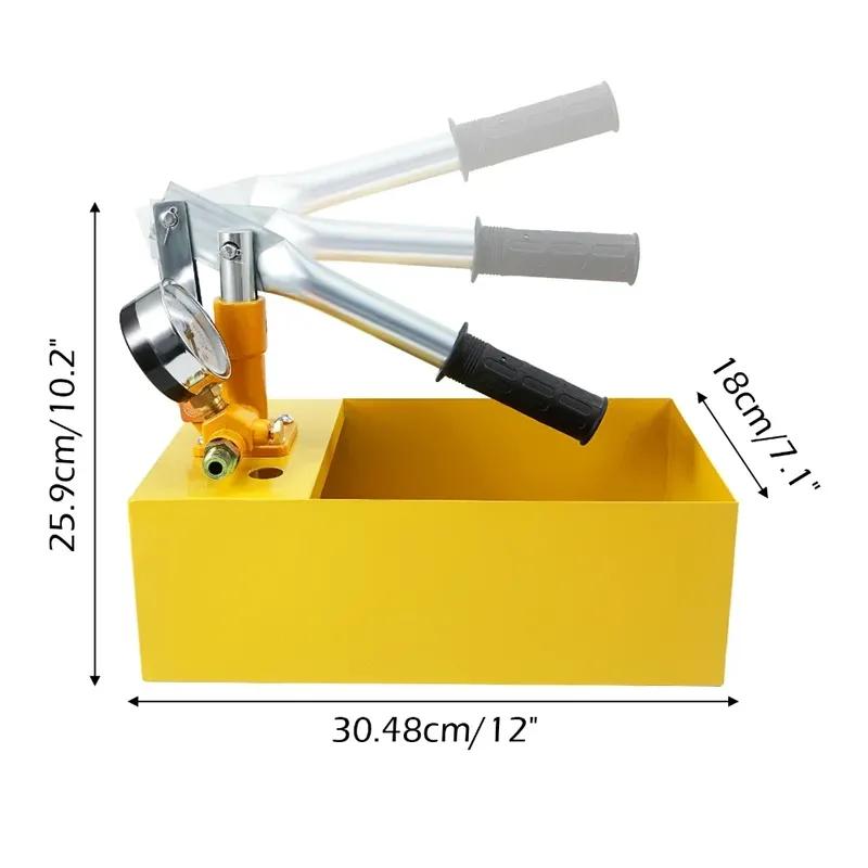 16Bar Manual Hydraulic Pressure Test Pump with 1/4" 1/2" Connection 5L Water Pressure Tester Pump Water Pipe Installation Tool