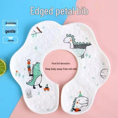 Baby Bibs: Six-Layer Gauze Cotton, Waterproof, Petal Design for Kids and Infants, Parenting Essentials