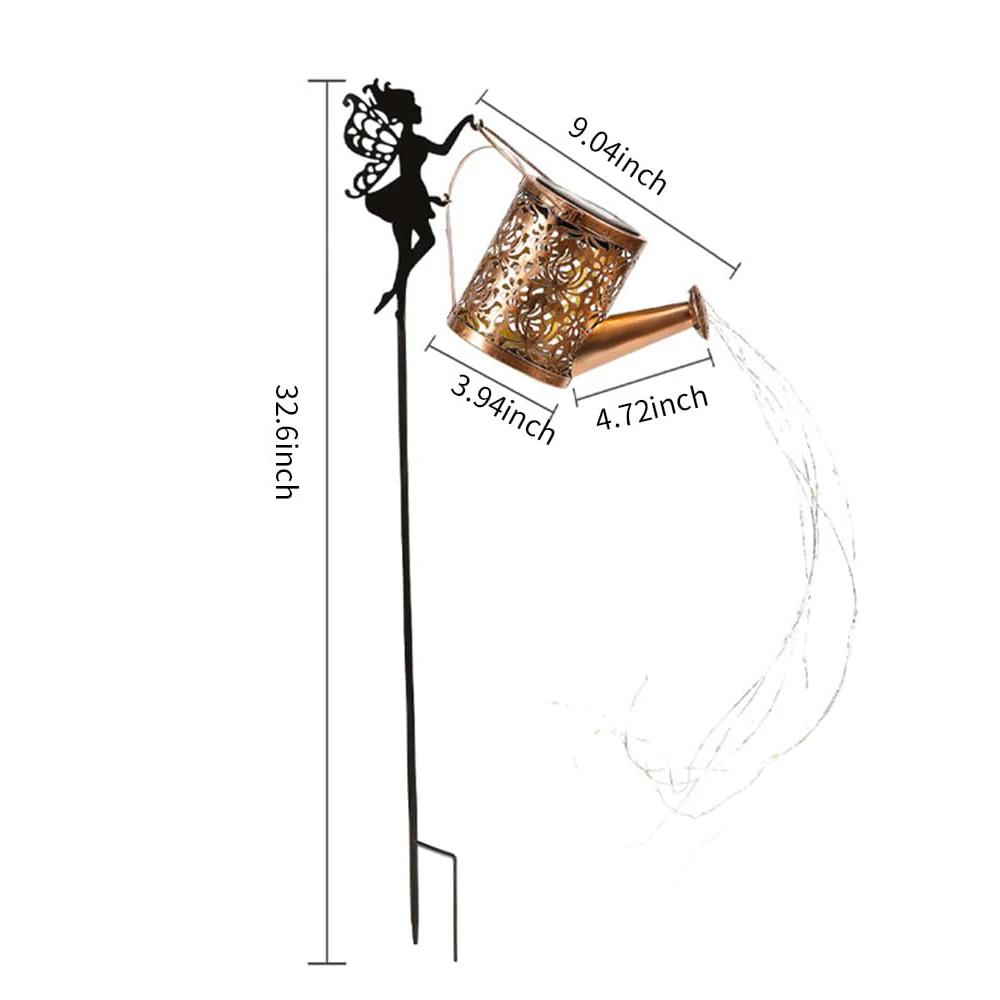 

Солнечный садовый ангел чайник светильник задний двор патио двор металлическая статуя сад водопад светильник дорожка свадьба вечеринка рождественский декор