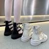 New Summer Versatile Student Fairy Style Flat Bag Heel Sandals Women's Cross Strap Roman Shoes Ins