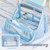 Transparent Pencil Case Foldable High Capacity Girls Removable Pain Bag New 2025 Canvas Makeup Bag pencil case