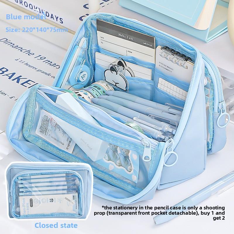 Transparent Pencil Case Foldable High Capacity Girls Removable Pain Bag New 2025 Canvas Makeup Bag pencil case