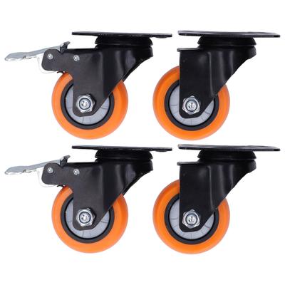 4 Stück Rollen Schwerlast PVC-Platte 2 Kugellager Schwenkrollen 800lbs Traglast 3 Zoll