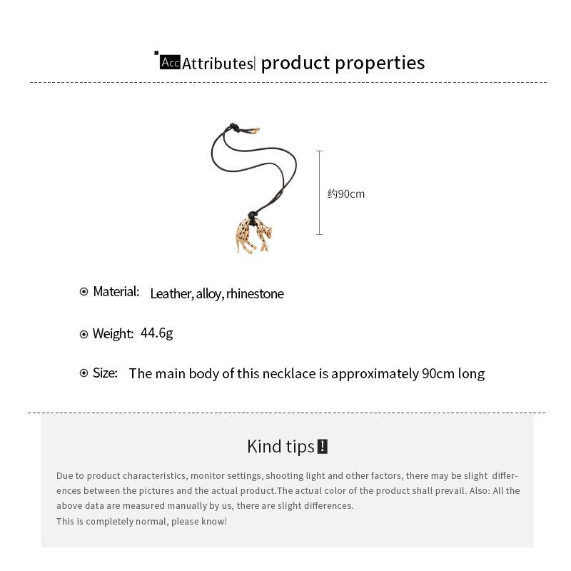 Maillard Dripping Oil Leopard Pendant Scarf Necklace for Women Retro Fabric Detachable Animal Clavicle Chain Design Jewelry Gift