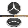 1pcs Front Grill Emblem Tar Logo For Mercedes Benz A B W117 W176 C E S R SL ML GL GLA GLK-Class Mirror Illuminated Star Emblem BD1