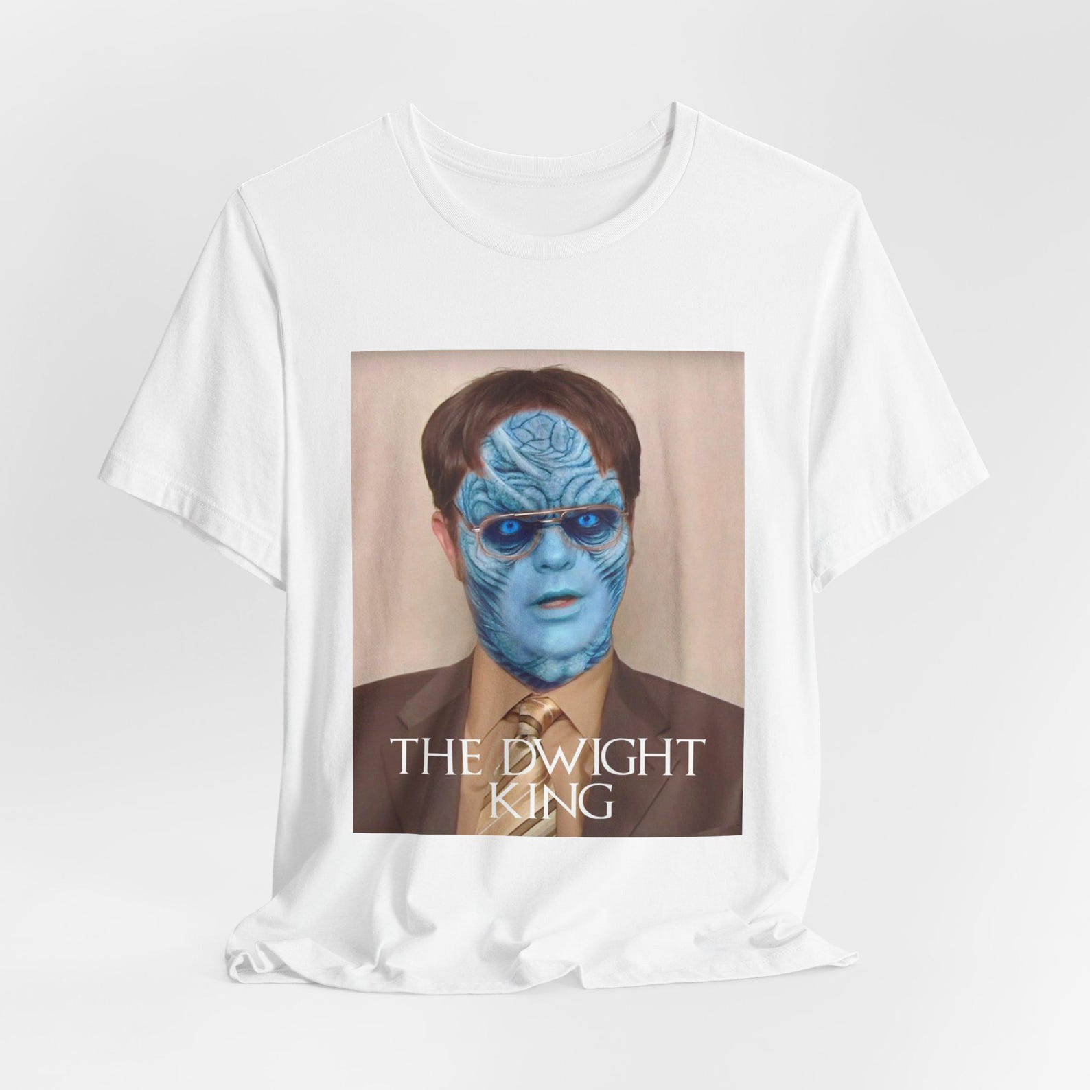 The Dwight King Custom T-Shirt, The Office x Game of Thrones Crossover, Dwight Schrute Night King Unisex Tee 3XL