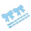 Silicone Bow Headphone Accessory Soft Fun 3D Headphone Bow Decor for Earphone Blue