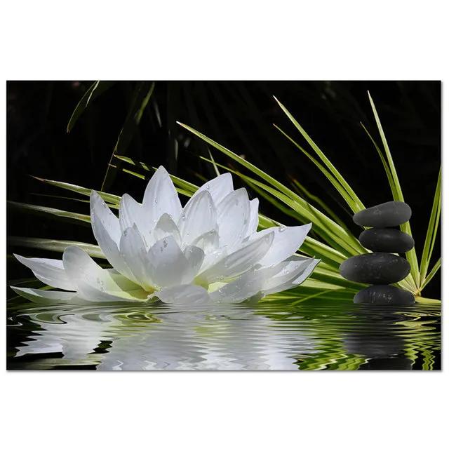 ZEN Poster Stone Bamboo Water Drops Green Leaf Still Life Meditation Wall Art Picture Canvas HD Print Buddha Home Decor Painting