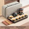 Portable Ceramic Kung Fu Tea Set - Travel Quick Cup for Office or Outdoor Use, Ideal Business Gift