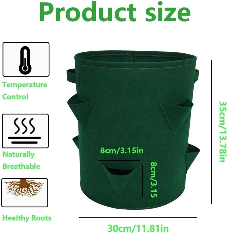 

Премиум фетровый мешок для выращивания клубники сумки для выращивания фруктов и овощей 6 отверстий 30cm x 35cm