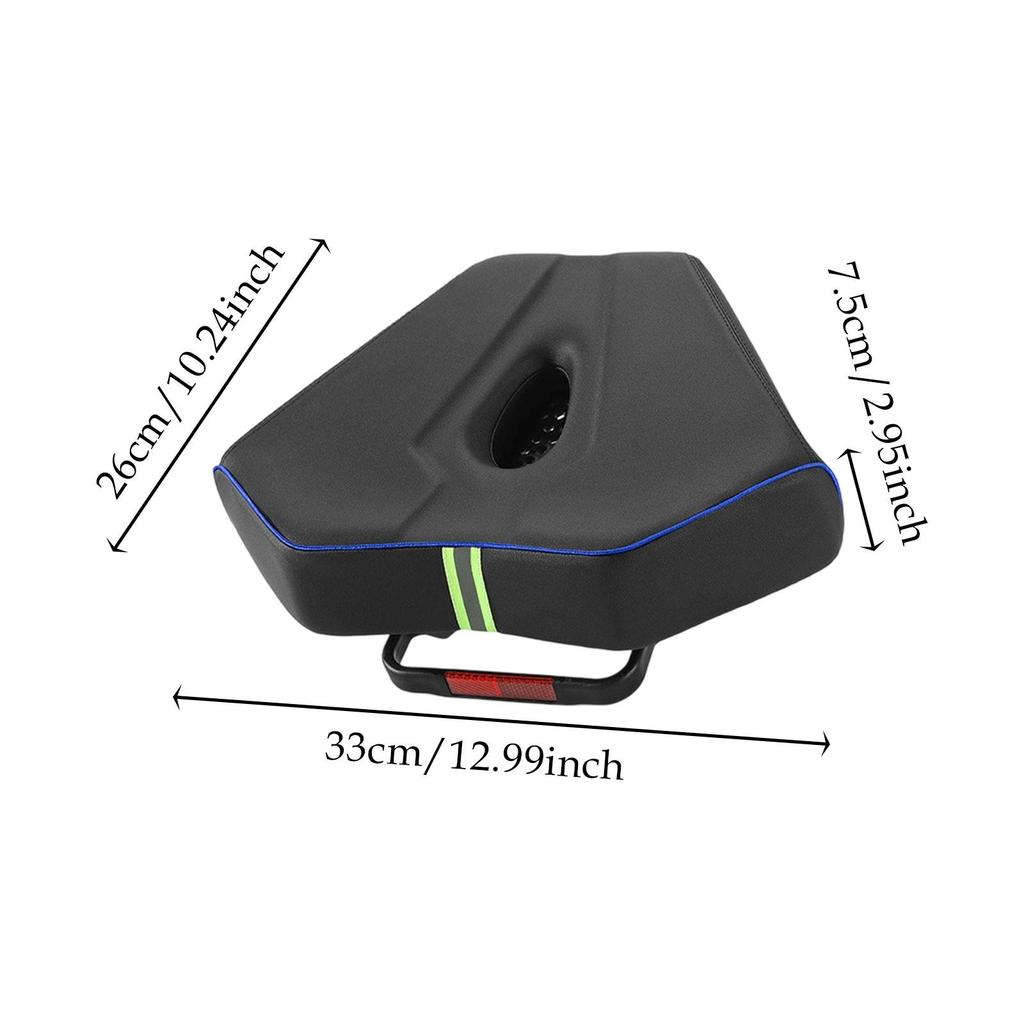 Noseless Bike Seat Shockproof Breathable Comfortable Padded Wide Bike Saddle