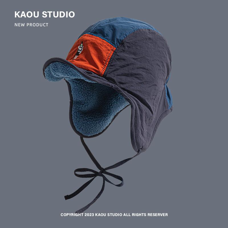 

Универсальная флисовая шапка-бомбер в стиле ретро для мужчин и женщин, теплая зимняя защита ушей, модная кепка-пилот с ремешком 55-58cm тёмно-синий