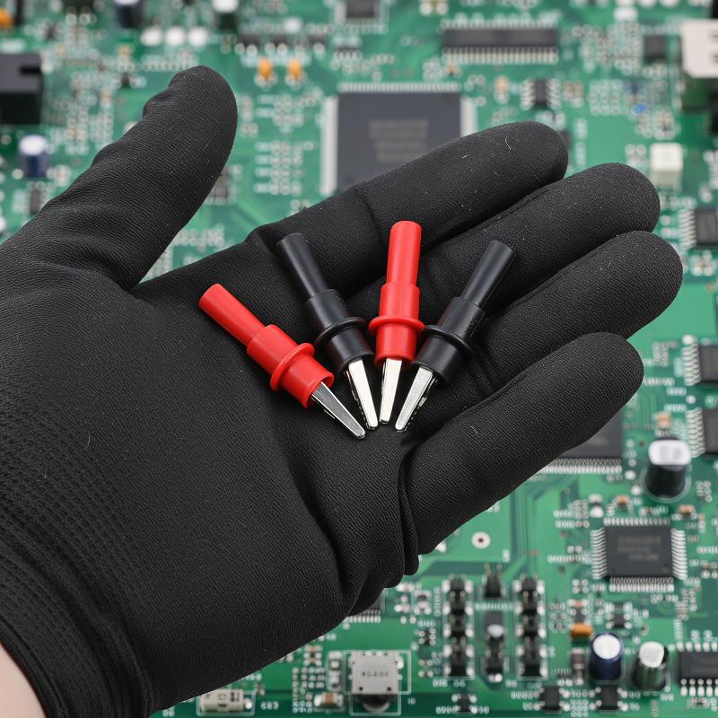 4Pcs Multimeter Test Probe Alligator Clip Insulated Metal Alligator Clamp For Circuit Testing Measurement Maintenance