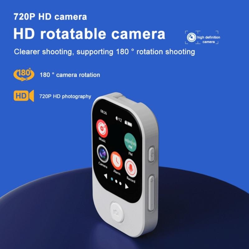 Multifunctional MP4 Player 180° Rotating Lens Frequency Radio Recording Radio 5.3 Touch Display Cable Support