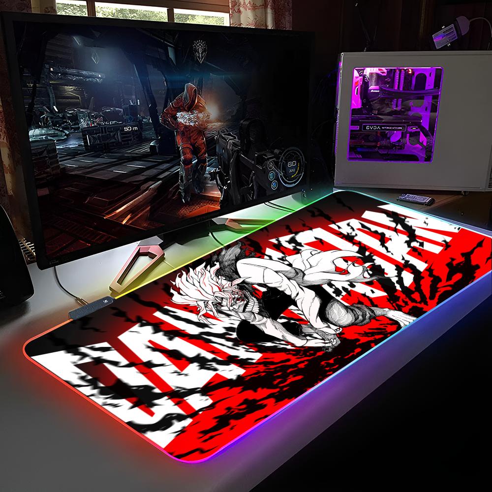 Anime D-Dandadanes Mouse Pad RGB Backlit Mouse Pad Laptop Mouse Pad Laptop Gamer Computer Desk Gaming Accessories