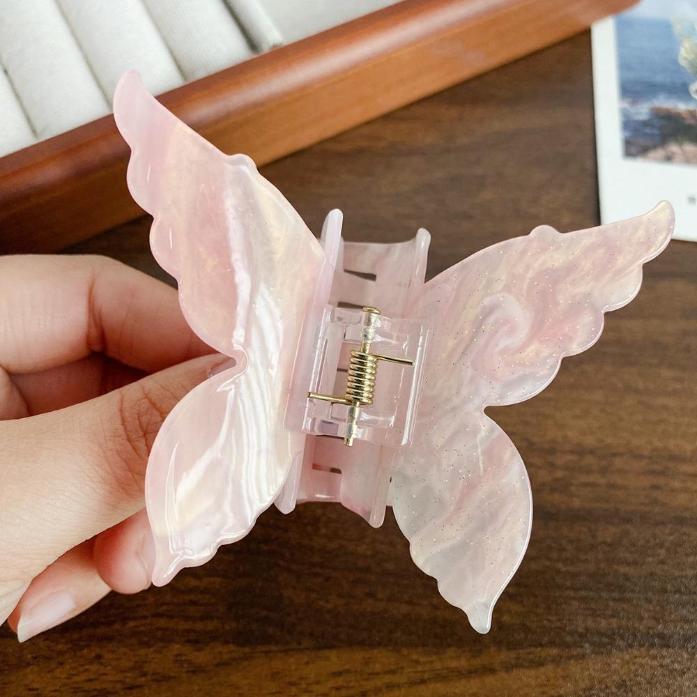 Color Changing Acetate Butterfly Hair Claw Colorful Large Shark Clip Butterfly Hair Clip  Girl