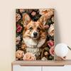 5d DIY Diamond Painting Cross Stitch Cute Animal Pet Corgi Flowers Diamond Embroidery Mosaic Full Round Drill Home Decor