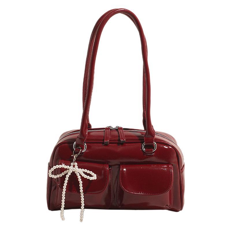 Ballet Style Bow Underarm Bag Women's 2025 New Large-capacity Solid Color Portable Shoulder Bag
