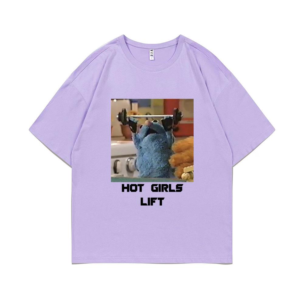 Tutter Hot Girls Lift Tshirt Working On My Fitness T-shirt Funny Mouse Graphic Short Sleeve Tshirt Men Women Fashion Casual Tees