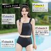 Tankini Full Body Bra Cropped Thick Shoulder High Black [YOUHA] Women's Swimsuit, Coverage, 2-Piece Set, Bikini, Separate, Bustier-Style Bra, Top,