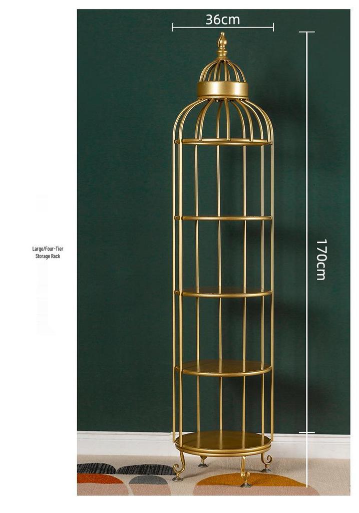 Wrought Iron Multi-Layer Floor-Standing Flower Pot & Storage Rack for Living Room, Bedroom, Balcony & Bathroom.