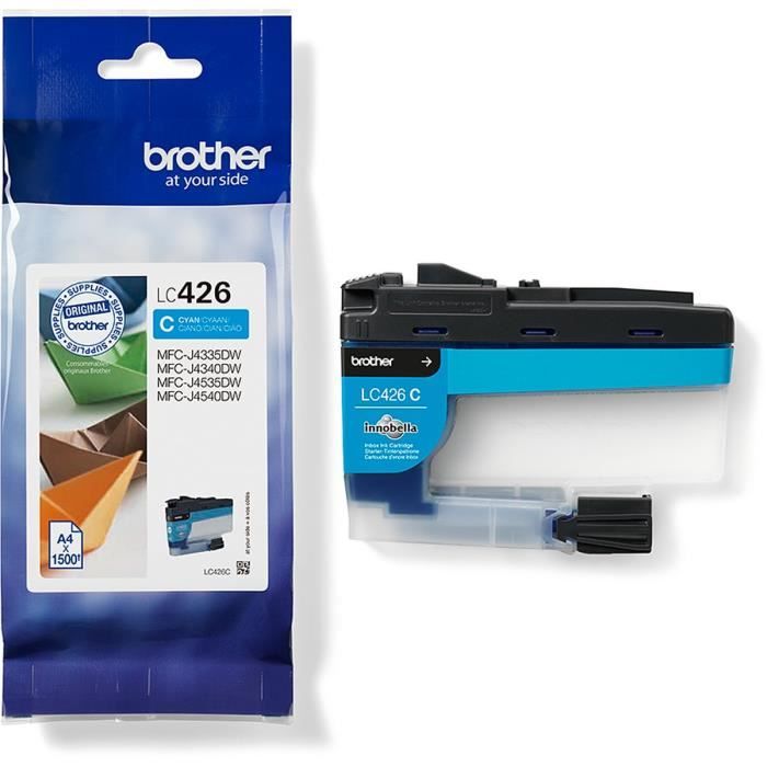 Cartouche D'encre LC426C - BROTHER - Cyan Capacité Standard De 1500 Pages - Pour MFC-J4340DW, MFC-J4540DW Et MFC-J4540DWXL