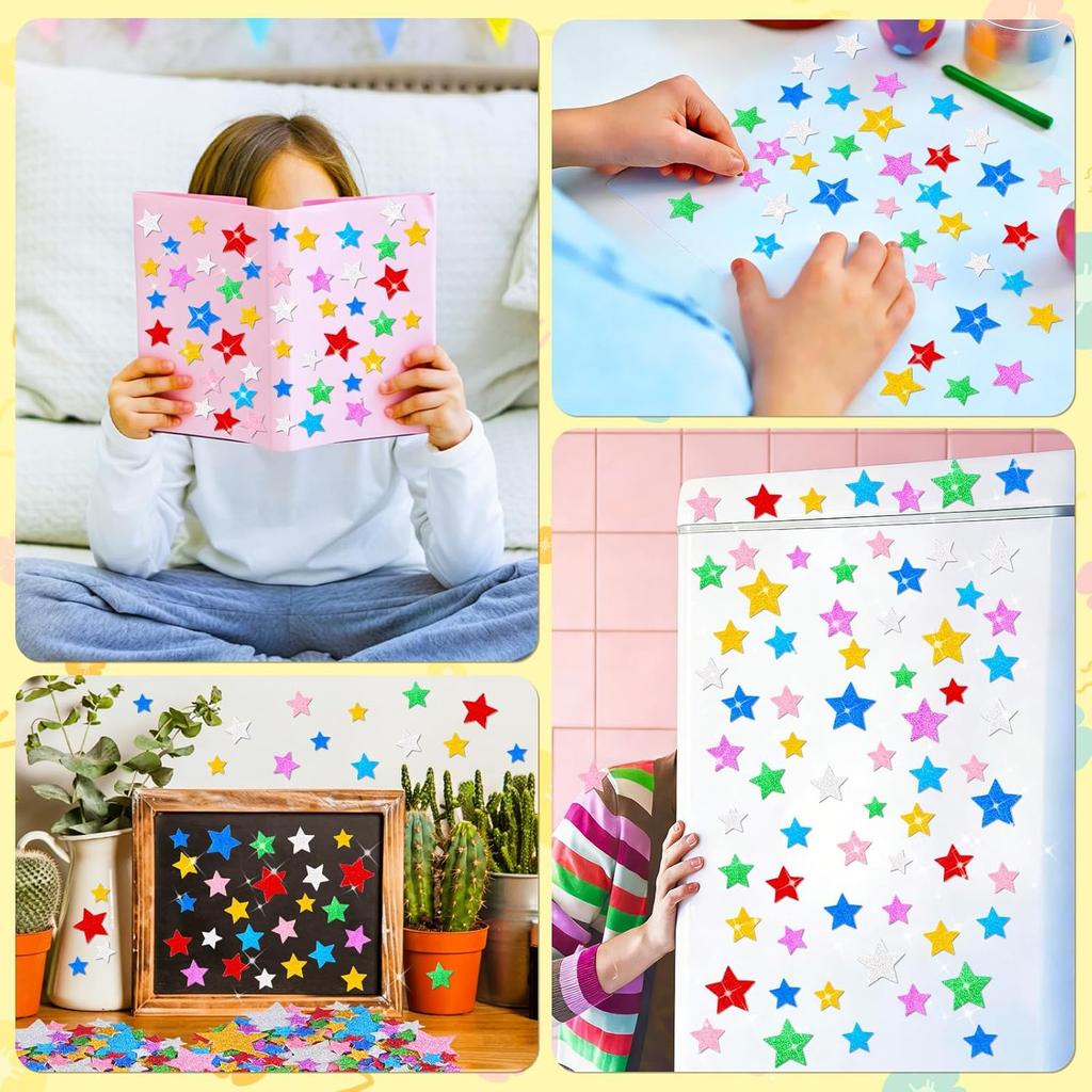 Glitter Foam Star Stickers Colorful Self Adhesive Eva Foam Stickers Diy Crafts Scrapbooking Home Christmas Party Decoration