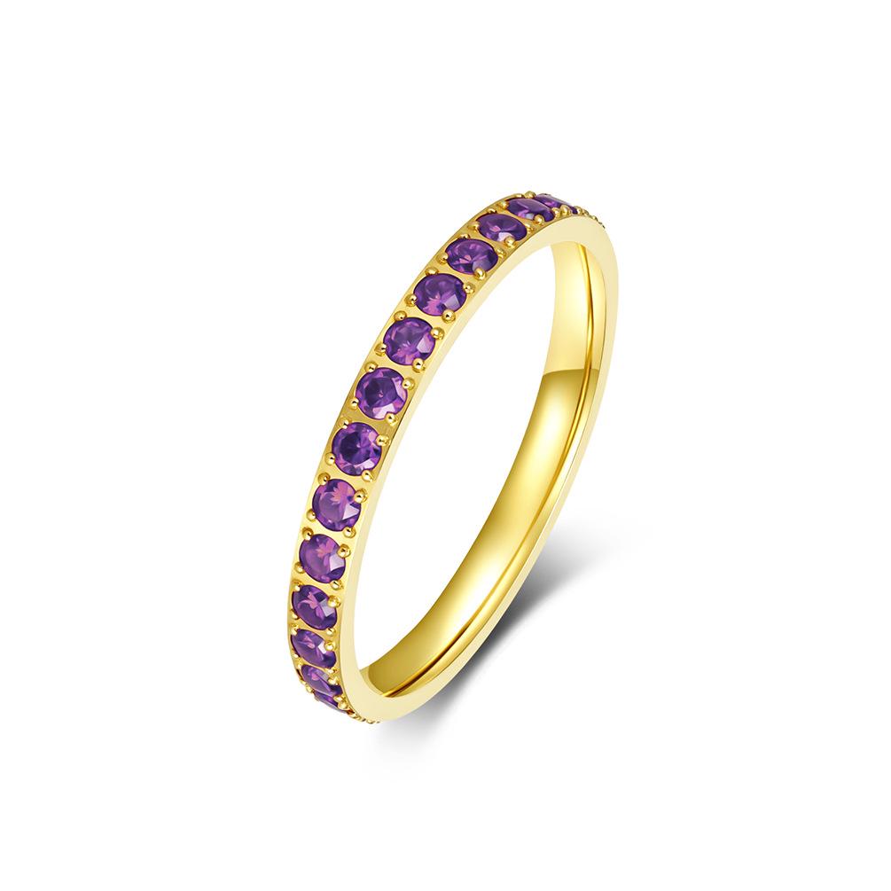 European Starry Sky Diamond Titanium Steel Women's Stackable Midi Ring - Fashionable, High-End Hand Jewelry