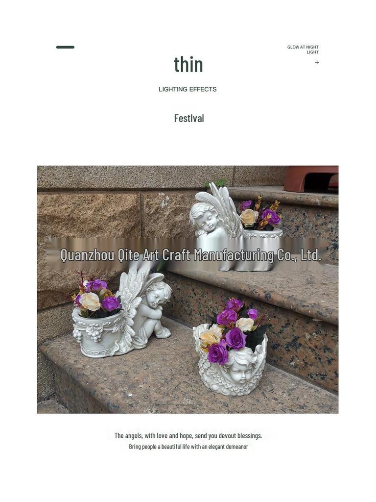 European Creative Angel Flower Pot for Succulents - Outdoor Garden Resin Sculpture Ornament