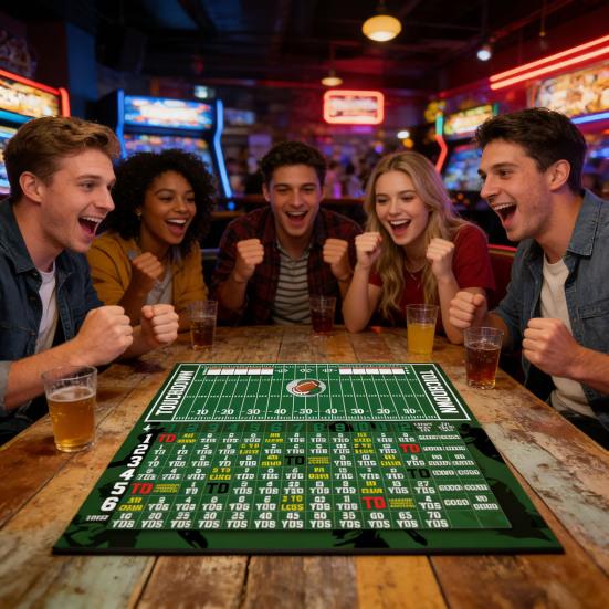 Dice Football Board Game Portable Travel Family Night Parties Interactive Football Game Adults Football Knuckle Touchdown Dice Tabletop Game