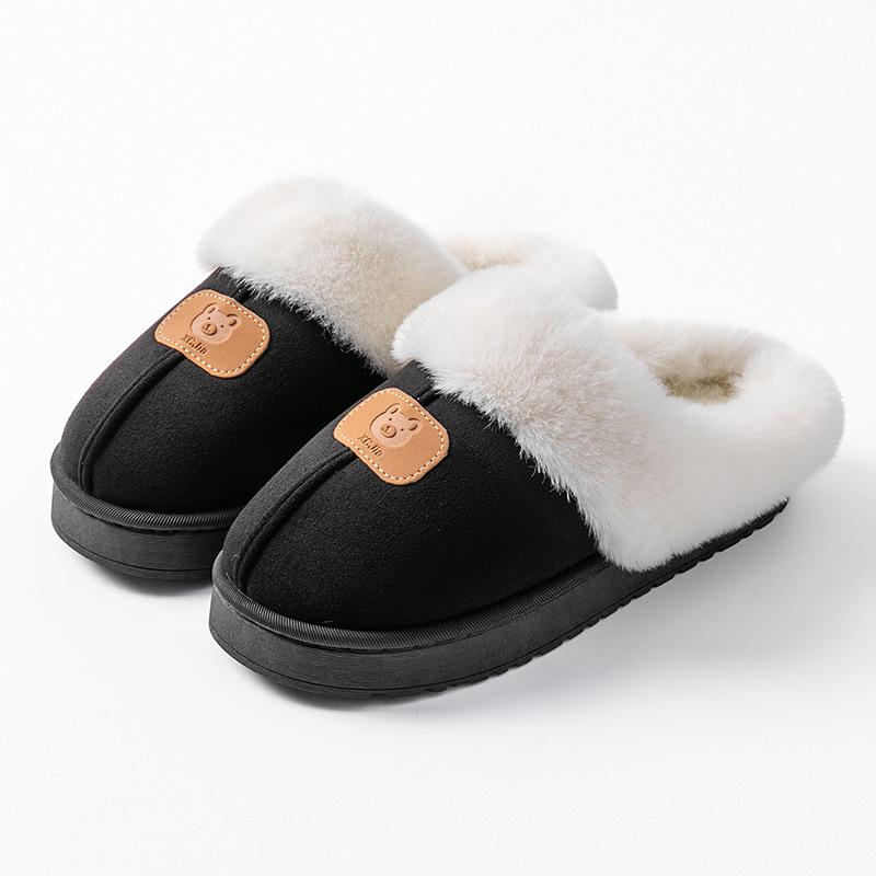 Cotton slippers home autumn and winter thick-soled plush shoes non-slip warm cotton shoes velvet couple cotton mop
