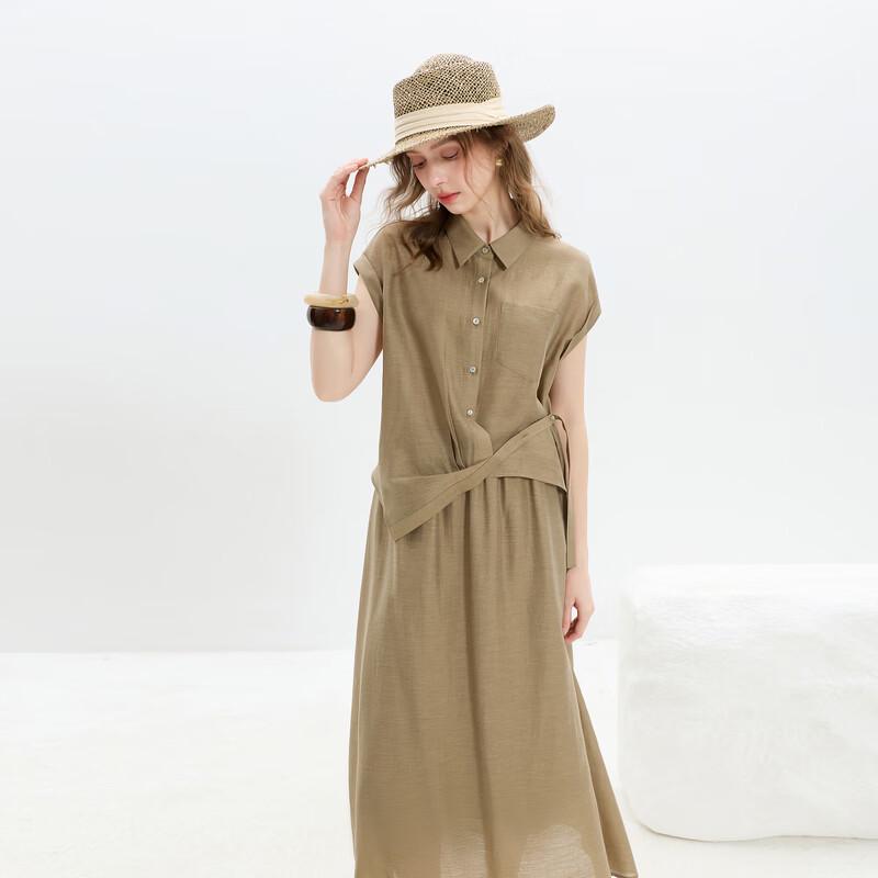 Sancai Women's Summer Loose Shirt & Maxi Skirt Two-Piece Set