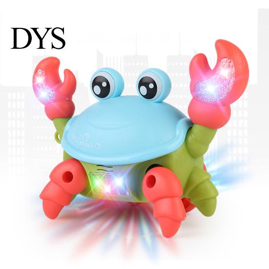Ornament Electric Crab Toy Light And Music Battery Powered Pull String Cute Walking Laterally Educational Interactive Toys Boys Girls Cartoon Glowing