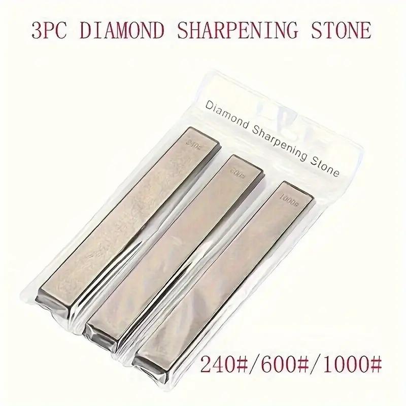 3Pcs 240/600/1000 Mesh Diamond Sharpener Stone Sharpener Scissors Razor Polishing Kitchen Knife Sharpening System Tools