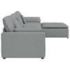 Modular Sofa with Footstool and Cushions Light Grey