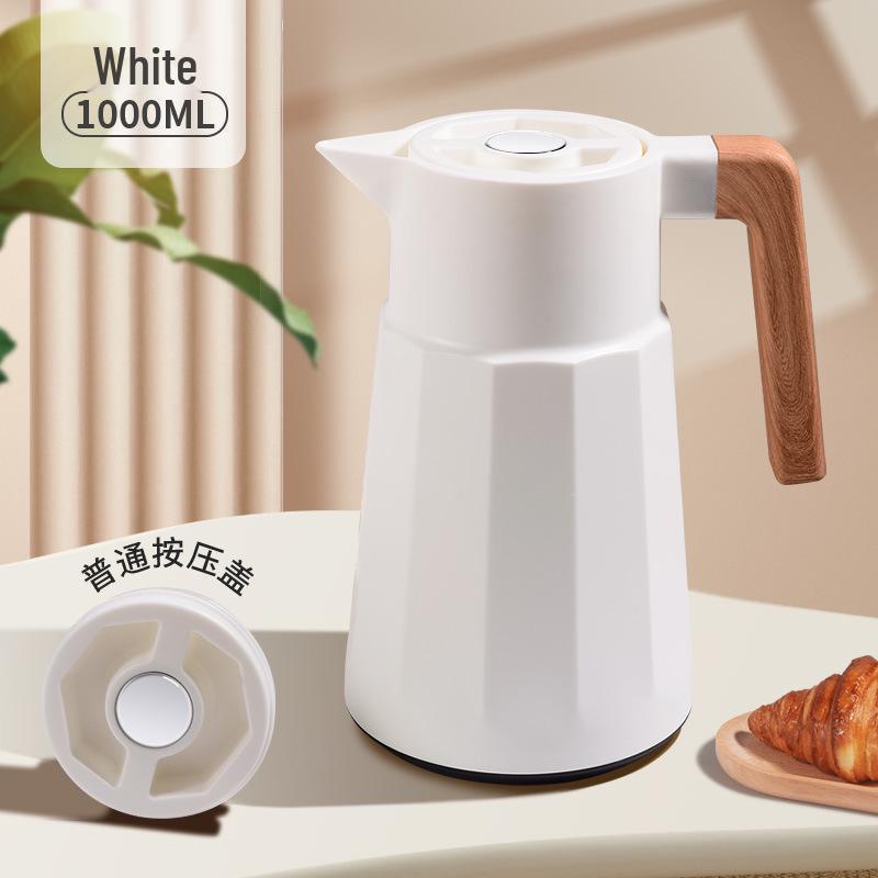 Large-Capacity Insulated Kettle with Wooden Handle and Smart Temperature Control
