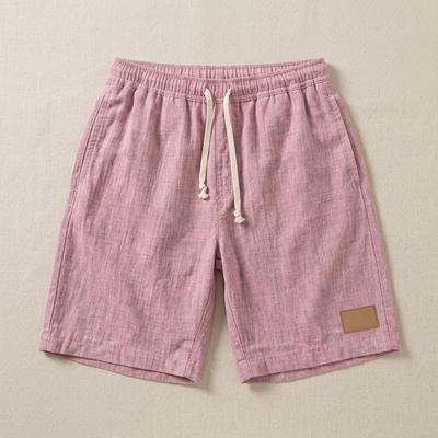 New Men'S Vintage Breathable Linen Loose Holiday Shorts Fashionable Casual Shorts