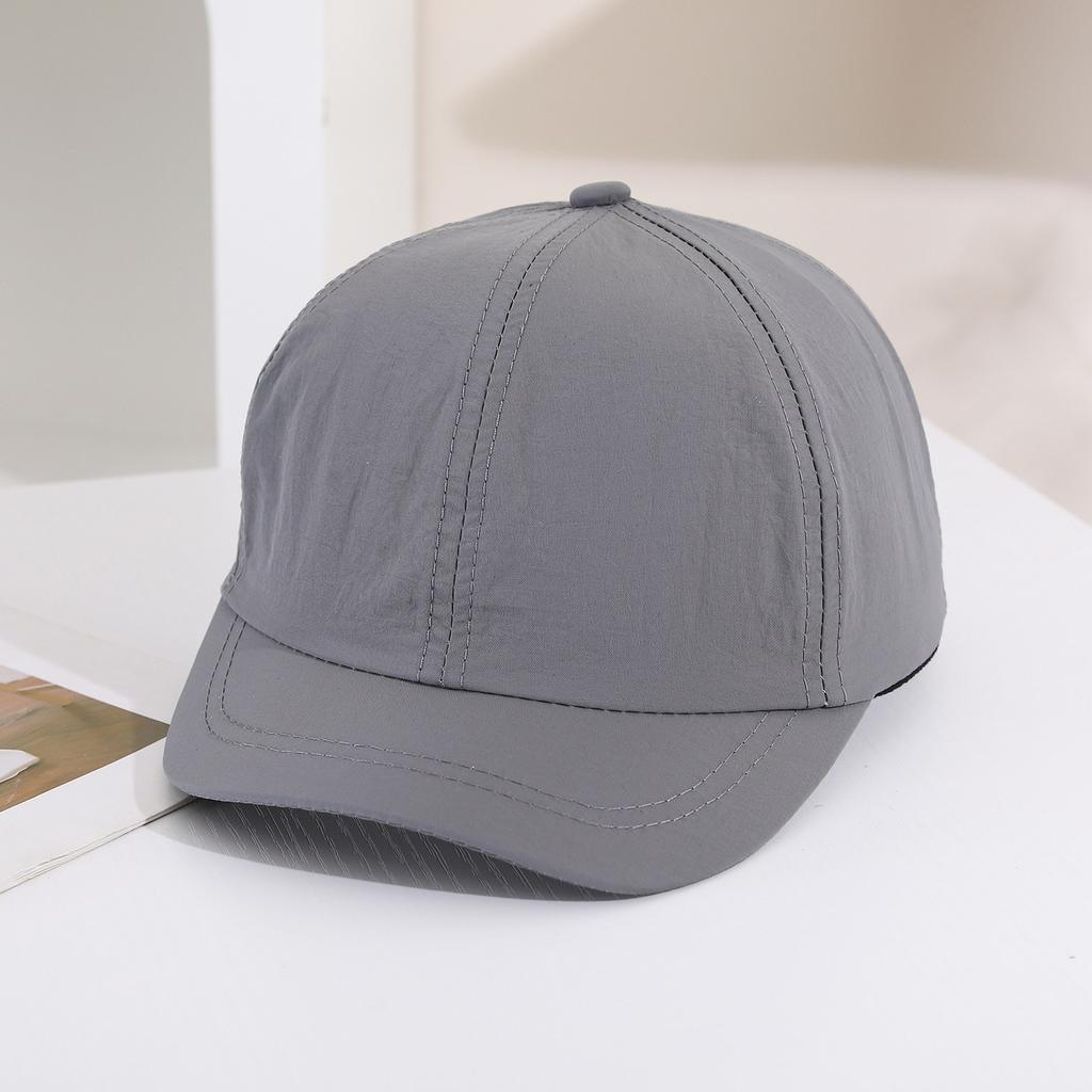 Short-Brimmed Solid Color Baseball Cap Lightweight Quick-Dry Polyester Adjustable Buckle Closure Sun Protection Breathable