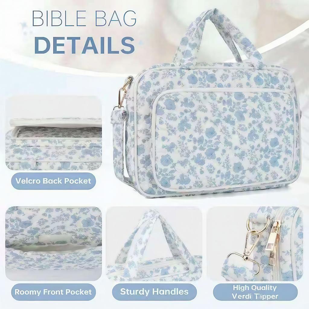 Bible Study Supplies Bag with Handle Bible Carrying Tote Bag Bible Carrying Case Christmas Christian Gifts for Women Girls