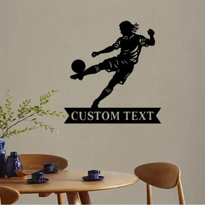 Customizable Soccer Player Wrought Iron Wall Art Modern Home Decor Sports Gift