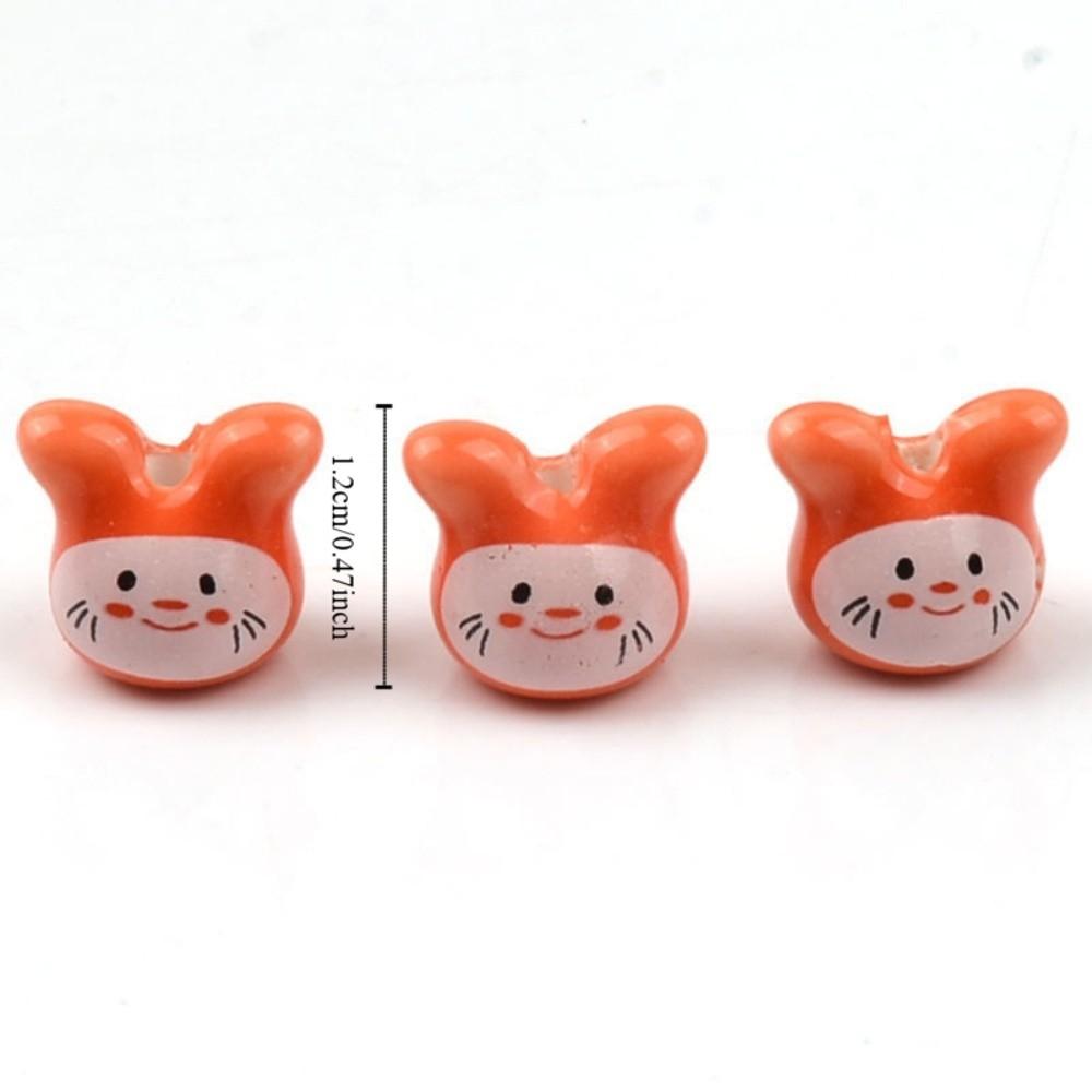 10Pcs Ceramic Cute Rabbit Ceramic Beads Rabbit Rabbit Shape Porcelain Bead  Necklace Accessories