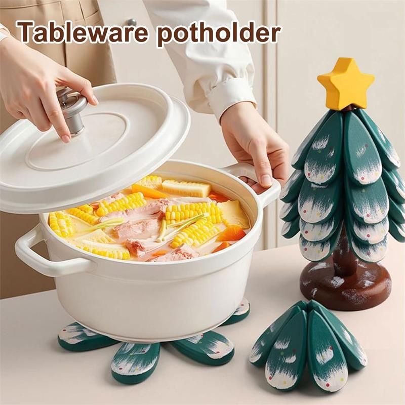 Wooden Tree Trivets for Hot Dishes, Natural Wooden Tree Coaster, Table Decor Coasters for Home and Restaurant, Protect Desktop for Kitchen Potholders