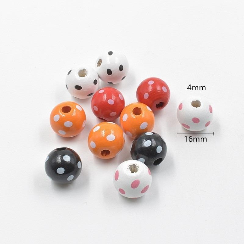 

20pcs 16mm Mix Color Wood Beads Wooden Round Beads Wooden Spacer Beads for Bead Crafts Making Home Decor 16mm