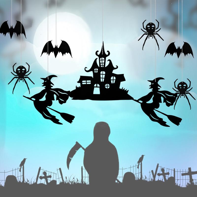4metrová halloweenská závěsná girlanda Strnad Netopýr dýně Duchové Pavouk Papírový prapor Dekorace na Halloweenskou párty Hororové rekvizity