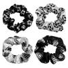 European Cross-Color Satin Sports Print Hair Tie
