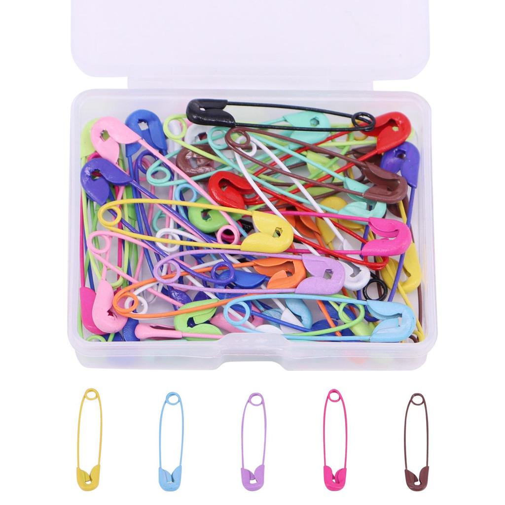 Colorful Metal Safety Pins for Jewelry and Clothing