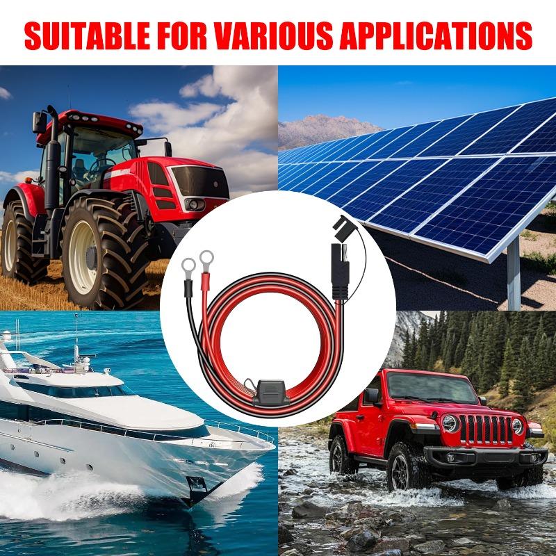 Cord 16AWG Car Extension Cable Battery Charging Cable SAE Waterproof Solar Vehicle Battery Power Cable To SAE 12V-36V Solar Plug